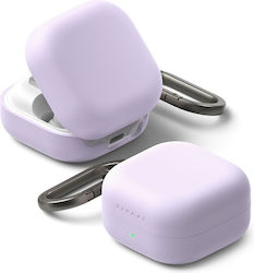 Ringke Silicone Θήκη Σιλικόνης με Γάντζο σε Μωβ χρώμα για Galaxy Buds4 / 4 Pro