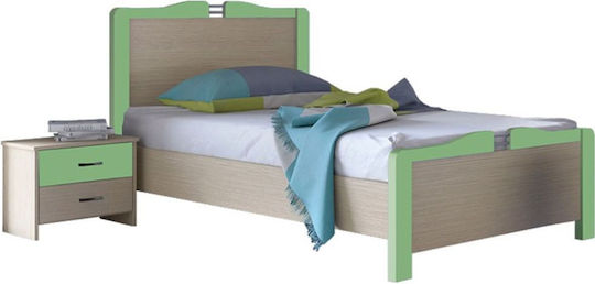 No 3 Kids Bed Classic Single Green for Mattress 90x200cm