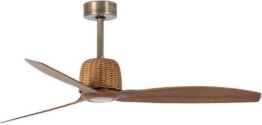Faro Barcelona Weaver M TUYA Ventilator De Tavan 128cm Auriu Vechi/Nuc