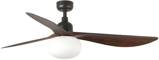 Faro Barcelona Outwood L IP44 E27 Ανεμιστήρας Οροφής 150cm με Φως Brown/walnut