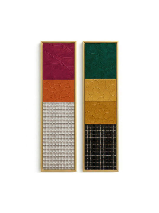 Κάδρα Huhu Σετ 2τμχ 920msn1101 25x100cm Multi Wallity Κάθετοι Αλουμίνιο Καμβάς
