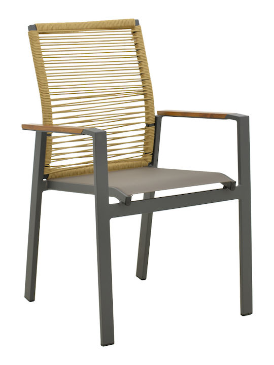Outdoor Aluminum Chair Aegean Anthracite 57x64x87cm
