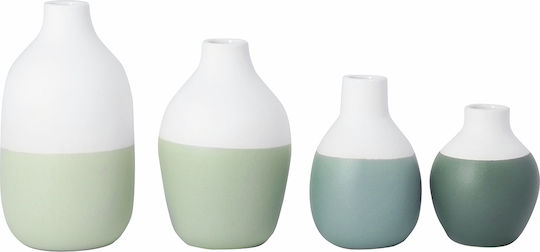 Raeder Set Vaze Decorative Din Porțelan Mini Sticle Verzi 4 Bucăți
