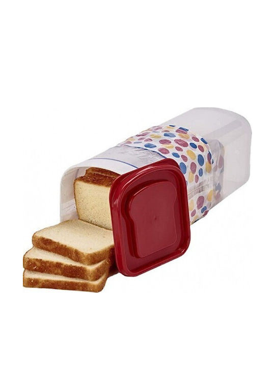 Alista Home Bread Box with Lid Plastic Red 34x13x13cm