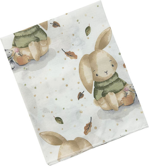 Bunny Bebe Swaddle Blanket Bumbac Multicolor 80x80 cm