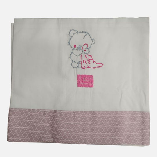 Guy Laroche Set Lenjerii de Pat Bebe Pentru Leagăn Din Bumbac Roz 80x90cm 3 Bucăți
