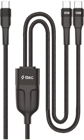 TTEC Mehrere Anschlusskabel USB zu Typ-C Schwarz 1,5 m