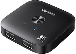 8K 60Hz Ултра HD 2в1 HDMI Превключвател Черен 8K 60Hz Ултра HD 2в1 HDMI Превключвател Черен