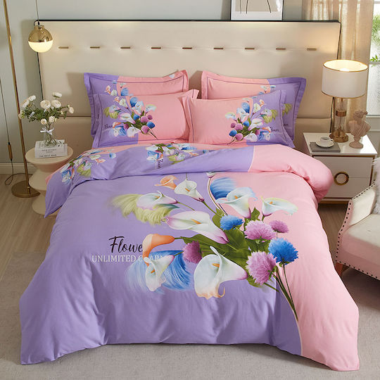 4 Seasons Collection Σετ Παπλωματοθήκη Φανελένια Υπέρδιπλη 220x240cm 2 Μαξιλαροθήκες & 1 Σεντόνι Ροζ Λιλά 4 Seasons Collection Σετ Παπλωματοθήκη Φανελένια Υπέρδιπλη 220x240cm 2 Μαξιλαροθήκες & 1 Σεντόνι Ροζ Λιλά