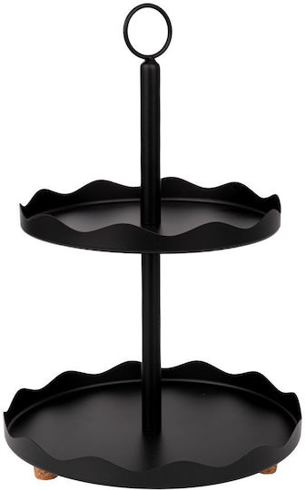 Iliadis Etajeră Metalică cu 2 Niveluri Neagră Ø28xÎ42cm Iliadis Etajeră Metalică cu 2 Niveluri Neagră Ø28xÎ42cm