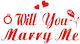 Sticker Decal Alista Home Temă Nuntă Text Design "Will You Marry Me" 21x29 Cm Roșu