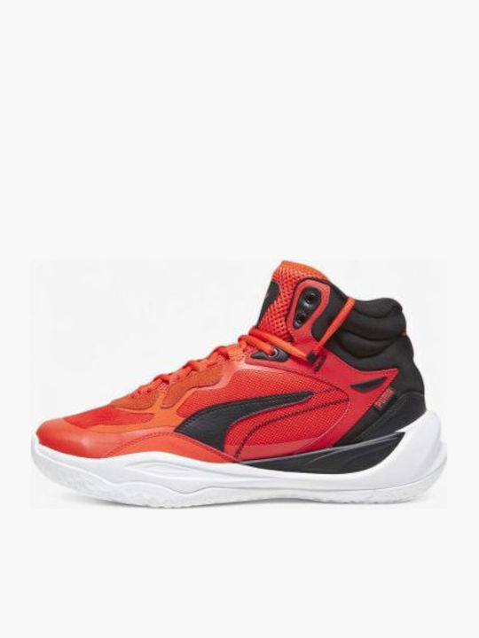 PUMA Playmaker Pro Mid Μπασκετικά Παπούτσια Κόκκινα