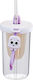 Alista Home Sticlă Pentru Copii Din Plastic Cu Pai Violet 500ml