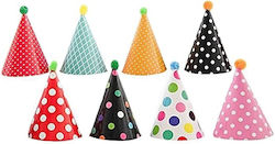 Set 6 Party Hats Alista Home Kids Party Cardboard 24 X 13.5 Cm Polka Dot Stripe Pattern Multicolor