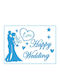 Sticker Decal Alista Home Wedding Theme Happy Wedding Text Design 21x29 Cm Blue