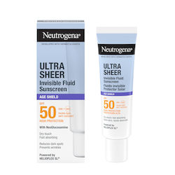 Neutrogena® Ultra Sheer Invisible Fluid Age Shield Αντηλιακό Προσώπου Λεπτόρρευστης Υφής με Δείκτη Προστασίας SPF50 για Μείωση των Σκούρων Κηλίδων & Πρόληψη των Ρυτίδων 50ml Neutrogena® Ultra Sheer Invisible Fluid Age Shield Αντηλιακό Προσώπου Λεπτόρρευστης Υφής με Δείκτη Προστασίας SPF50 για Μείωση των Σκούρων Κηλίδων & Πρόληψη των Ρυτίδων 50ml