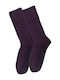 Fms Women’s Woolen Socks Checked Knit Monochrome Dark Purple