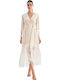 Midi Dress for Wedding / Christening with Lace Ecru