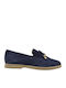 Leather Women's Moccasins in Blue Colour