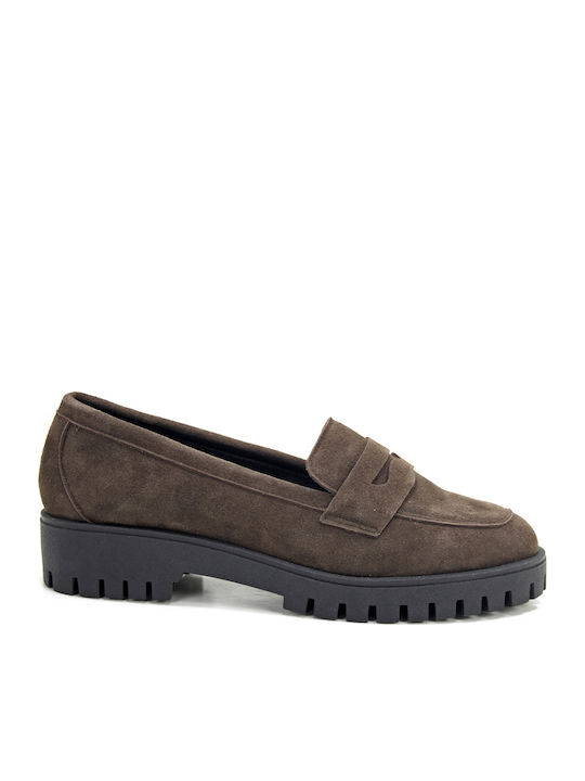 Zizel Γυναικεία Loafers σε Καφέ Χρώμα
