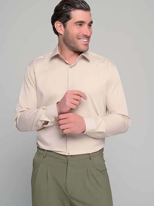 Ben Tailor Long Sleeve Shirt in Regular Fit Beige