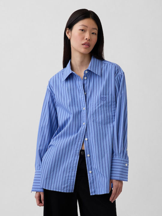 GAP Langärmeliges Damenhemden Blau Gestreift Mu...