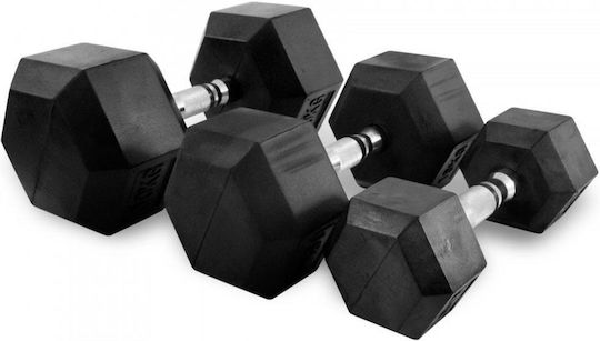 Power Force Βαράκι Εξάγωνο Λαστιχένιο 1 x 37.5kg