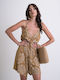 Дамски Едноделен Комбинезон Шорти Горчичен