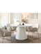 Oswego 168 Round Extendable Dining Room Table with White Marble Surface 76x76cm