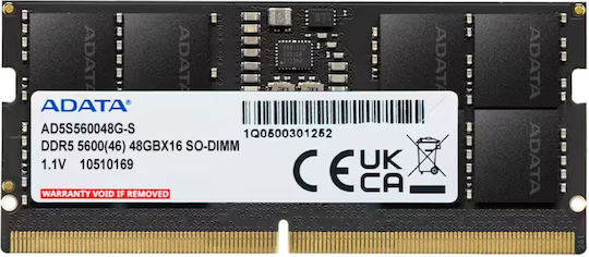 Adata DDR5 cu Modul 1x48GB și Frecvență 5600 pentru Laptop
