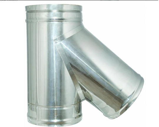Branch For Chimney Pipe Heavy Duty Stainless Steel Aisi 304 Ba Φ-180 Inoxshell