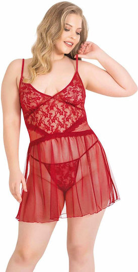 Women's Sexy Babydoll Set Plus Size 226 Primoda 3033 001 Red