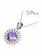 925 Delicate Necklace Natural Amethyst Zirconia