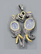 Artistic Chalcedony Amethyst Birds Pendant 925