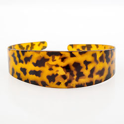 Φαρδιά Πλαστική Στέκα Μαλλιών Animal Print Leopard-καφέ Σκούρο