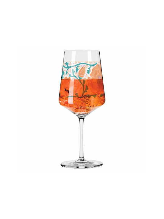 Ritzenhoff Sommerrausch #26 Cocktail/Drinking White Wine Water Glass Crystal In Orange Colour 544ml
