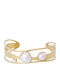 Anartxy Women's Leather Handcuff Bracelet with Pearls