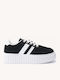 Μαύρα Sneakers Ρίγες Δίπατη Σόλα
