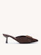 Brown Suede Mules Low Heel