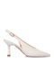 Leder Pumps mit Mittelhohem Absatz Weiß