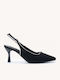 Μαύρες Σουέτ Γόβες Slingback Μυτερή Γραμμή