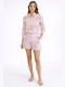 Women's Set with High Waist Shorts Light Pink