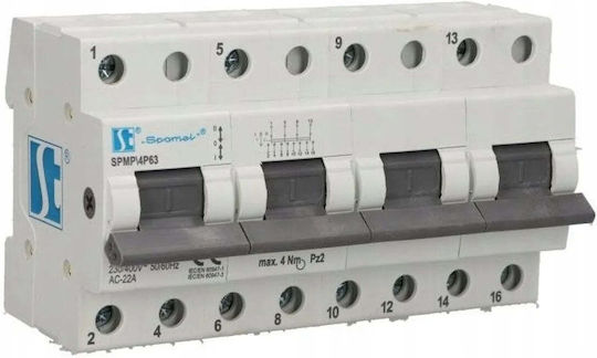 Modular Netzwerk-aggregat Schaltpaneel-Druckknopfschalter 4p 63a Spamel
