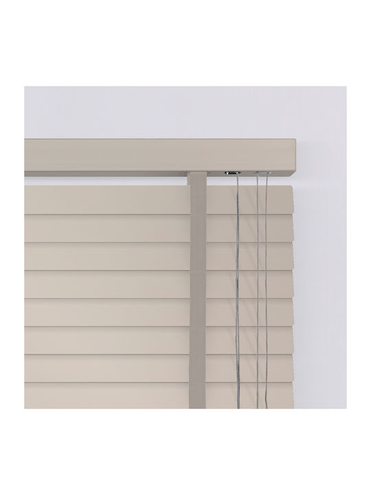 Elite Blinds 805282 Wooden Blinds in Ecru Color Width 100cm Height 100cm