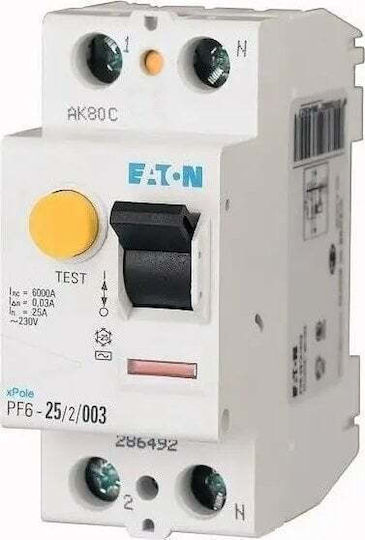 Eaton Differential Switch 2p 25a 0,03a Type Ac Pf6-25 2 003 286492