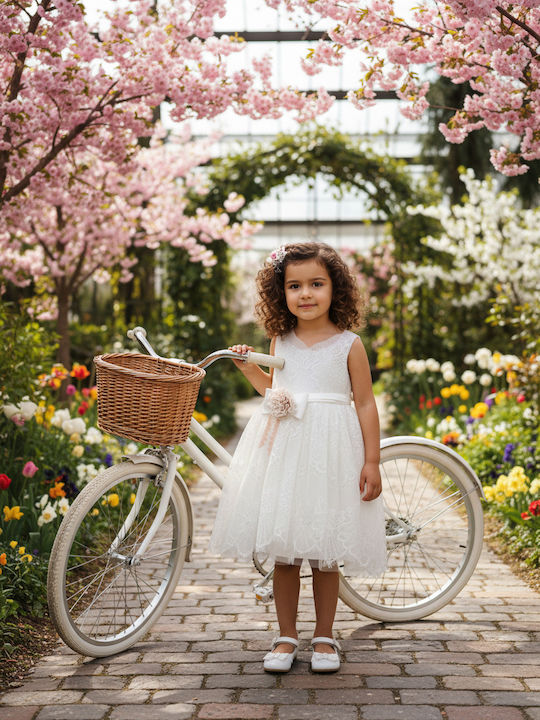 Dolce Bambini Λευκό Φόρεμα Βάπτισης