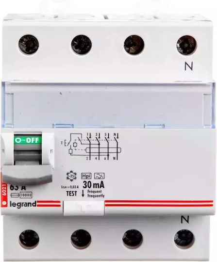 Differential Switch P 304 4p 63a 0,03a Type F Hpi Dx3 Series 411696