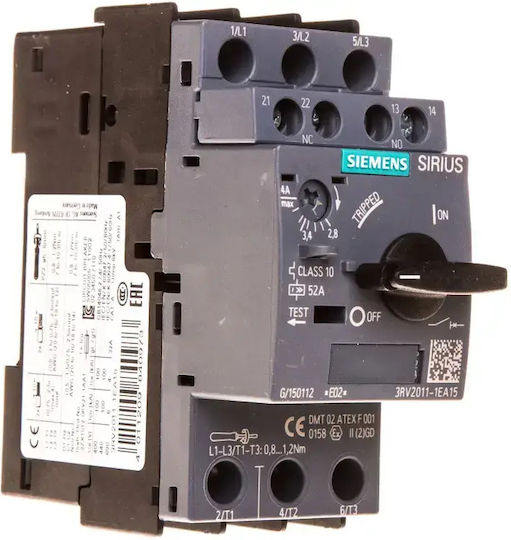 Comutator Motor 3 Poli 2.8-4a 1z 1r S00 3rv2011-1ea15