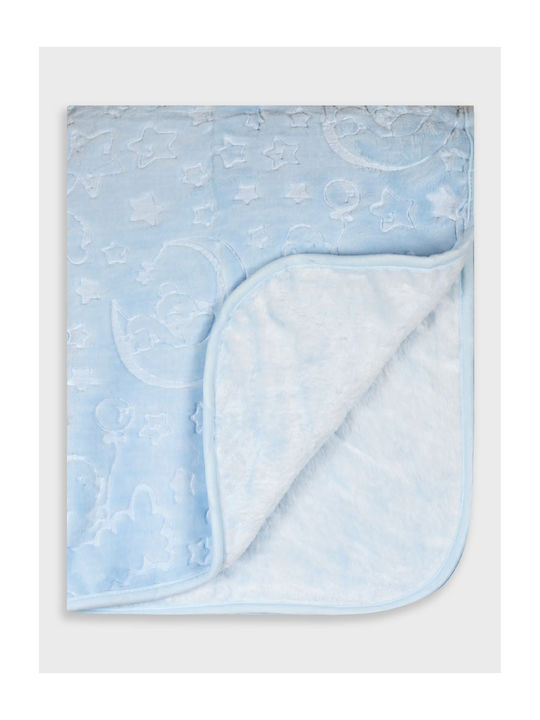 Energiers Samt Babydecke Hellblau 100x120cm