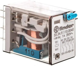 Finder Миниатюрен Реле 4п 7а 110в DC 55.34.9.110.0040